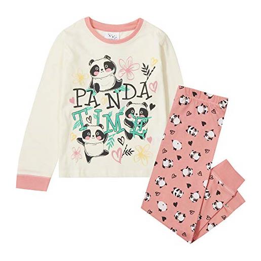 Minikidz pigiama per bambini/ragazze panda time multicolore 3-4 anni