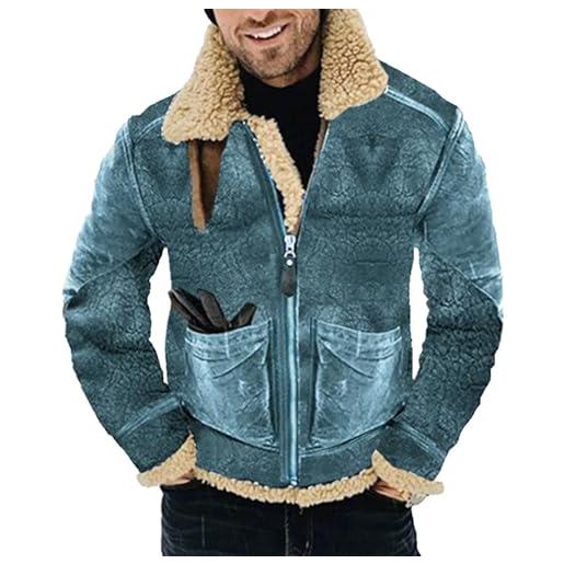 Generico giacca in pelle sintetica da uomo giubbotto in similpelle casual stile biker giubbino uomo invernale giacca uomo pelle vintage giubbotti uomo saldi