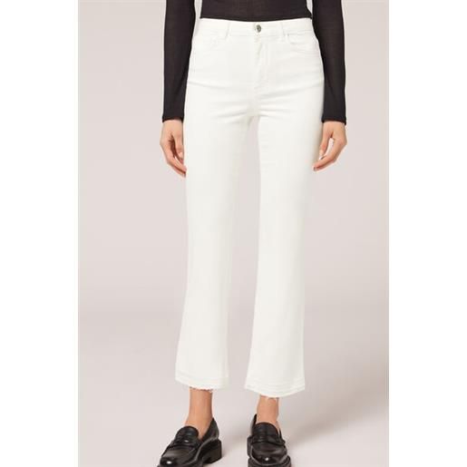 Calzedonia jeans cropped flare bianco