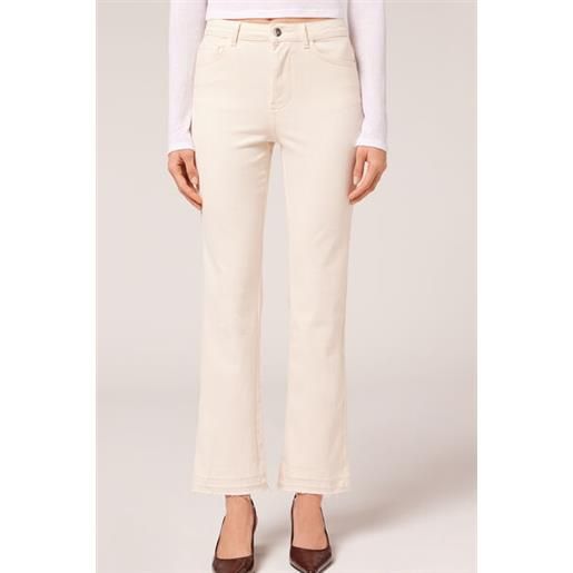 Calzedonia jeans cropped flare bianco