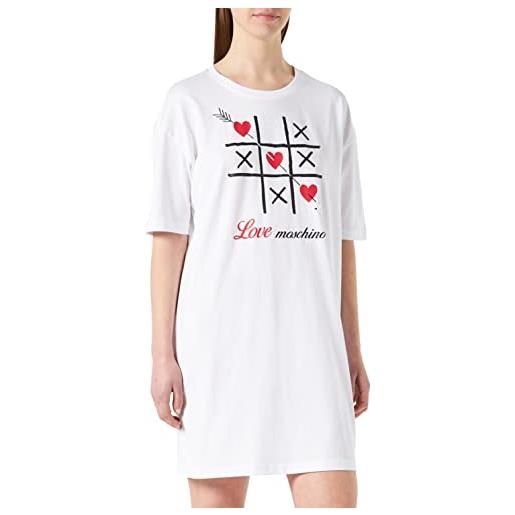 Love Moschino t-shape dress vestito, bianco, 52 donna