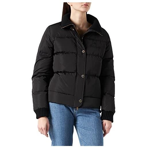 Love Moschino nylon real down jacket with matching signature logo on the chest giacca, nero, 44 donna