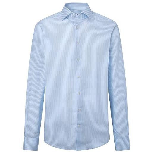 Hackett London twill a righe sottili camicia, bianco/blu, 46 uomo