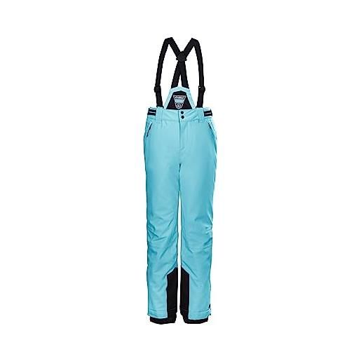 Killtec ksw 77 grls ski pnts pantaloni funzionali da sci con pettorina rimovibile, paraneve e protezione dei bordi, orchidea pura al neon, 176 bambina