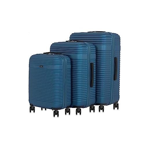 OCHNIK set di valigie | valigia rigida | materiale: abs | dimensioni: 76x51x30cm | volume: 97 litri | 4 ruote | alta qualità | azzurro