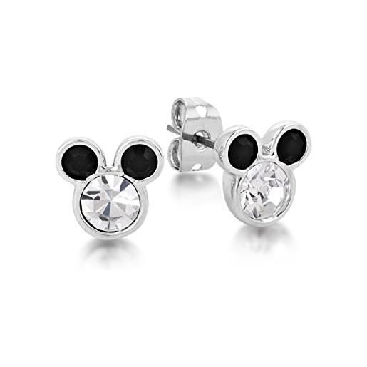 Disney - orecchini a forma di minnie, smaltati e cristalli