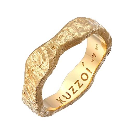 Kuzzoi anello da uomo (5 mm) realizzato a mano, in argento sterling 925, fede nuziale, anello di fidanzamento, anello dell'amicizia, anello martellato
