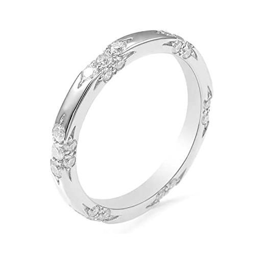 ZYI anelli donna argento moissanite 925 anello fedine fidanzamento moissanite vvs1 d colore diamante simulato eterno amore promessa anelli, gioielli donna (53（17mm）, stile a)