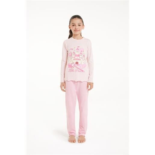 Tezenis pigiama lungo in cotone stampa "little princess" bambina rosa
