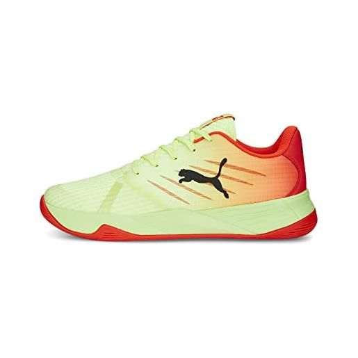 PUMA accelerate pro ii, scarpe da ginnastica per ambienti interni uomo, multicolore (fast yellow red blast puma nero), 42.5 eu