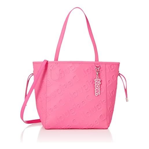 Desigual pu shopping bag, donna, colore: rosa, u