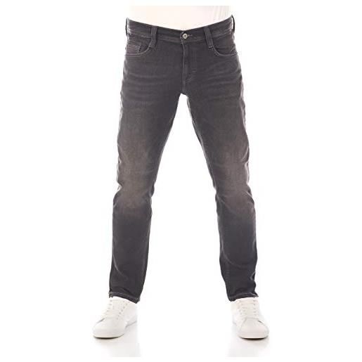Mustang jeans da uomo oregon tapered fit stretch denim pantaloni 99% cotone blu grigio nero w30 - w40, denim grigio chiaro (1009375-313), 34w x 36l