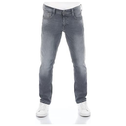 Mustang jeans da uomo oregon tapered fit stretch denim pantaloni 99% cotone blu grigio nero w30 - w40, denim nero (883). , 32w x 36l