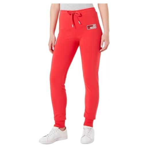 Love Moschino moschino slim fit joggers pantaloni, rosso, 46 donna