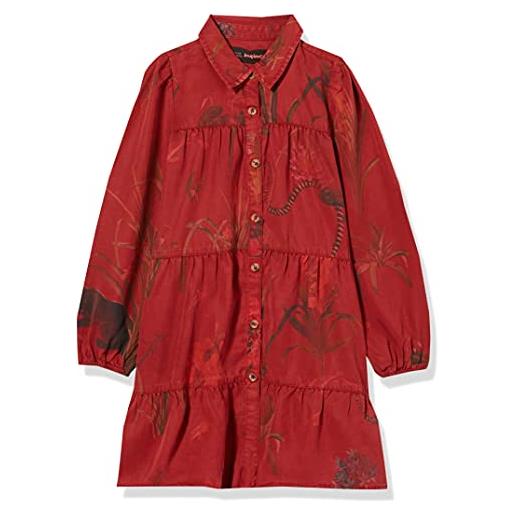 Desigual vest_vervena abito casual, colore: rosso, 9-10 anni bambina