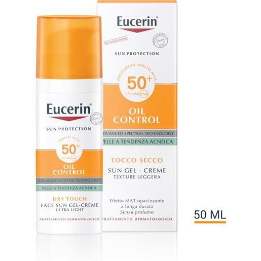 BEIERSDORF SPA eucerin sun oil control gel crema dry touch spf50+ - protezione solare viso tocco secco - 50 ml