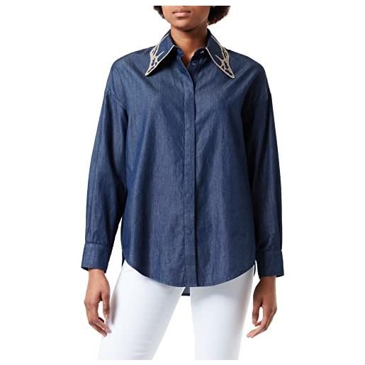 Love Moschino shirt with exclusive butterfly wings collar camicia, jeans, 52 donna