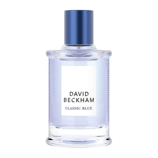 David Beckham, eau de toilette classic blue, profumo uomo, 50 ml