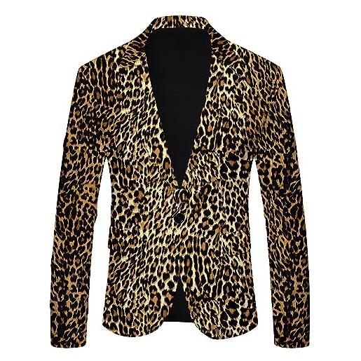 HERSIL 2023 a strisce polka dot leopardo stampa casual britannico moda slim fit vestito da uomo cappotto loft giacche uomo, giallo. , m