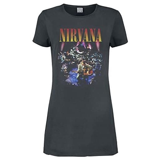 Amplified nirvana Amplified collection - live in nyc donna miniabito carbone xl 100% cotone