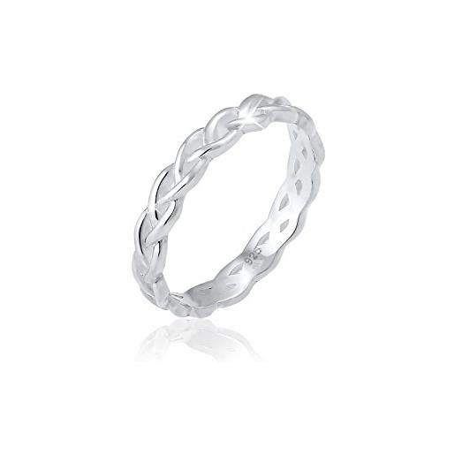 Elli anelli donne intrecciato infinito nodo tendenza in argento sterlino 925