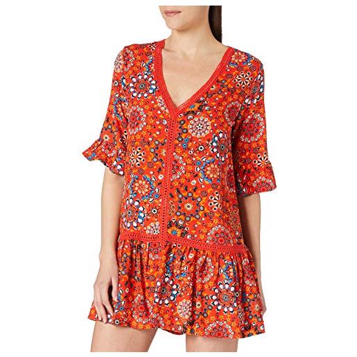 Desigual top_java, swimwear cover up donna, rosso (red), m