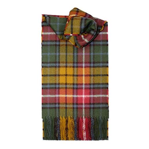 Lochcarron of Scotland sciarpa lunga in tartan, lana spazzolata, di alta qualità disponibile in una ampia gamma di tartan. Buchanan (antique) taglia unica