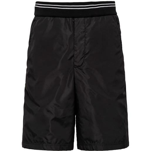 Prada shorts con vita elasticizzata - nero
