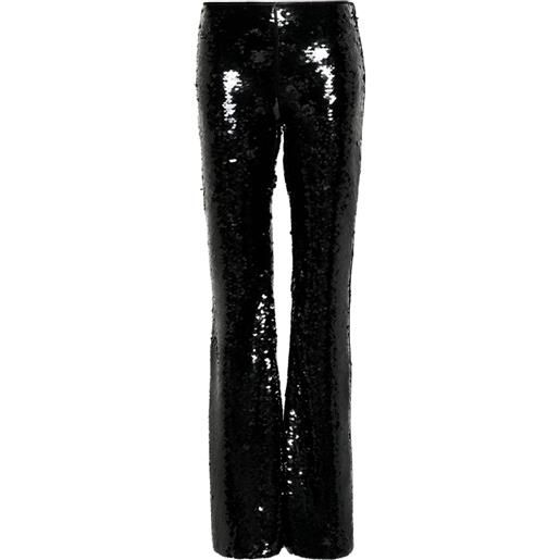 Alberta Ferretti pantaloni svasati con paillettes - nero
