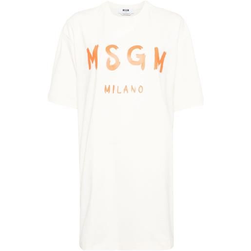 MSGM abito corto modello t-shirt con stampa - arancione