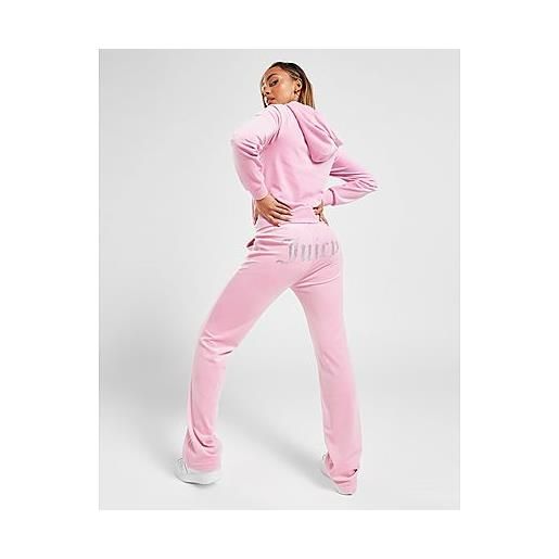 Juicy couture diamante velour pantaloni della tuta donna, pink