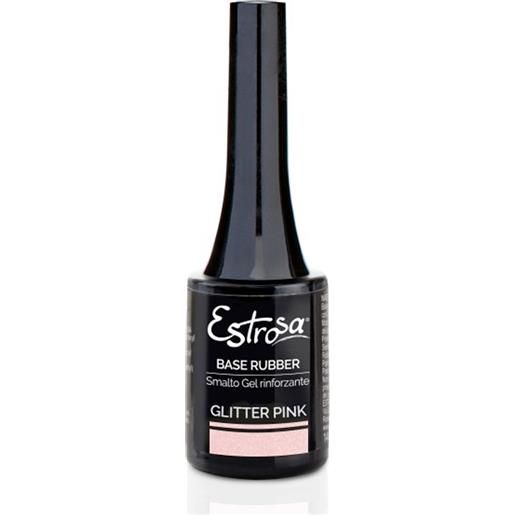 ESTROSA base rubber 8532 glitter pink base smalto 14 ml