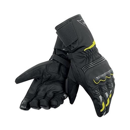 Dainese-tempest unisex d-dry long guanti da moto , nero/giallo-fluo, taglia s