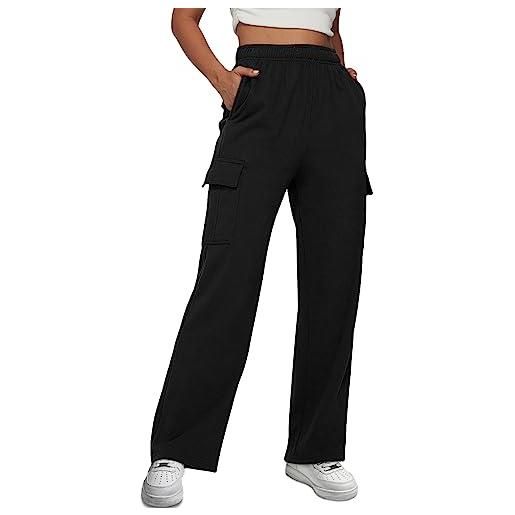 Trendy Queen pantaloni sportivi cargo da donna y2k abbigliamento casual 2023, nero, xl