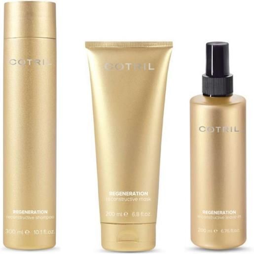 Cotril regeneration shampoo+mask+leave-in 300+200+200ml - kit ristrutturante capelli danneggiati