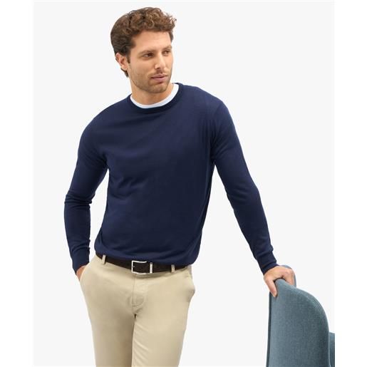 Brooks Brothers maglione girocollo navy in misto seta e cashmere