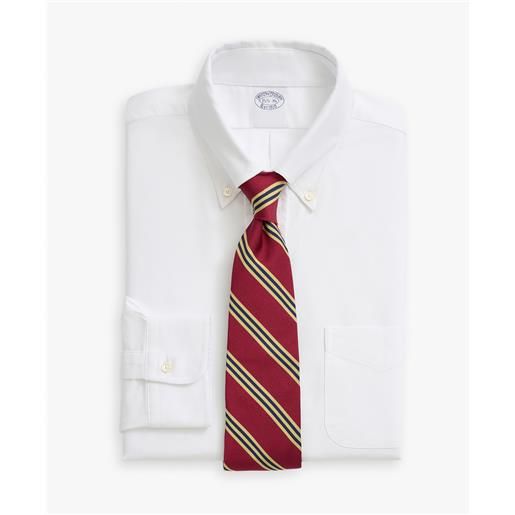 Brooks Brothers camicia bianca regular fit oxford con collo button-down bianco