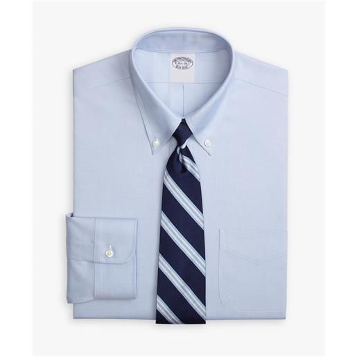 Brooks Brothers camicia azzurra con vestibilità tradizionale non-iron in cotone supima elasticizzato con collo button-down blu chiaro