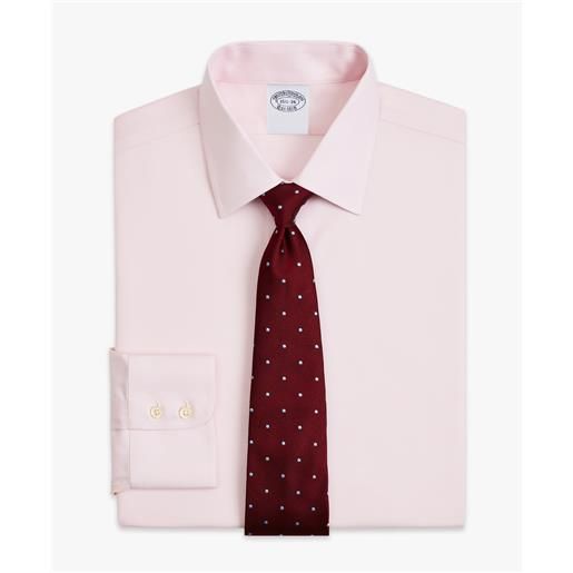 Brooks Brothers camicia rosa pastello slim fit non-iron in twill con collo ainsley