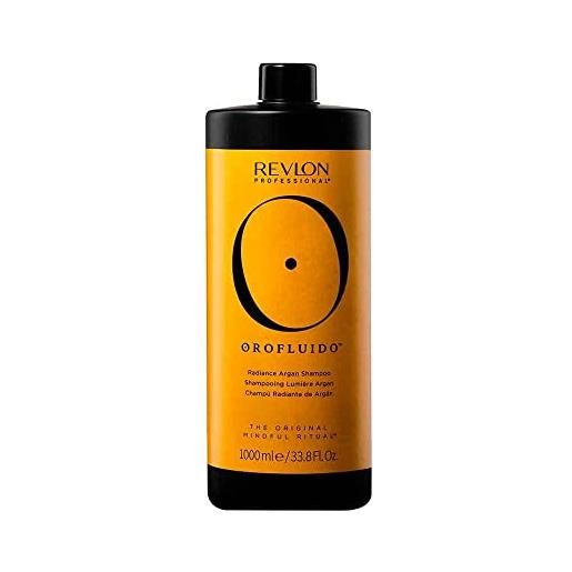 REVLON PROFESSIONAL orofluido radiance argan shampoo, shampoo idratante e lisciante con olio di argan, per la lucentezza dei capelli - 1000 ml