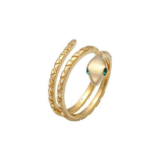 Elli anelli donne serpente pinky moderno con cristalli in argento sterlino 925 placcato oro