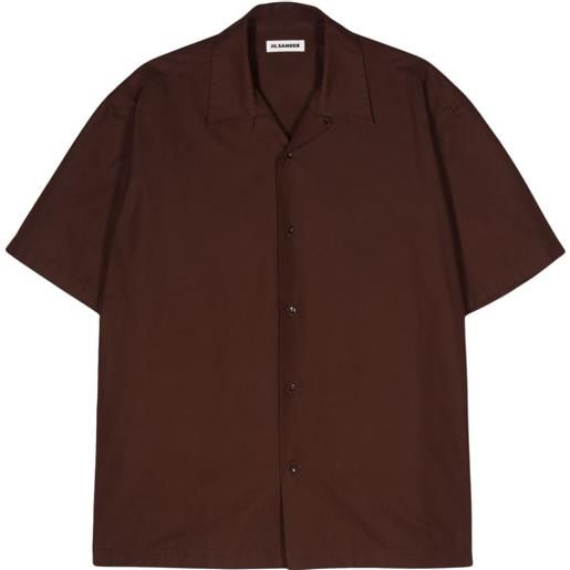 Jil Sander camicia in cotone biologico - marrone
