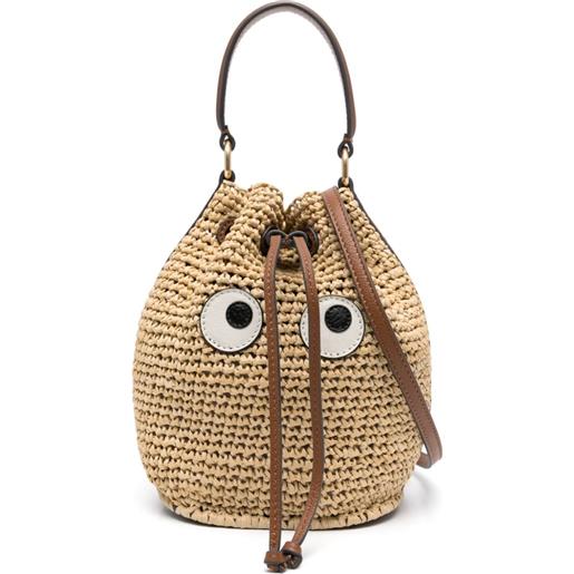 Anya Hindmarch borsa a secchiello con motivo eyes - toni neutri