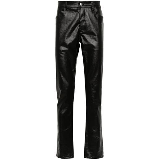 Rick Owens jeans affusolati metallizzati - nero