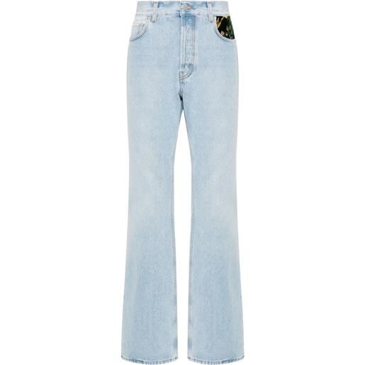 Séfr jeans svasati a vita alta con cut-out - blu