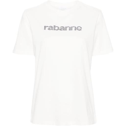 Rabanne t-shirt con paillettes - bianco