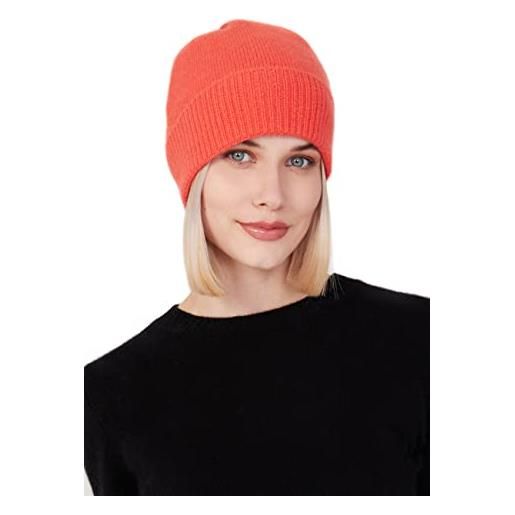 Style Republic berretto da donna a costine, 100% cashmere, morbido ed elastico con bordo a costine, cappello caldo per l'inverno, talpa, taglia unica