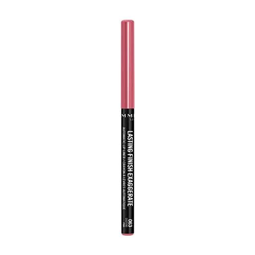 Rimmel London matita labbra automatica exaggerate, lunga durata, tratto preciso e colore intenso, 063 eastend pink