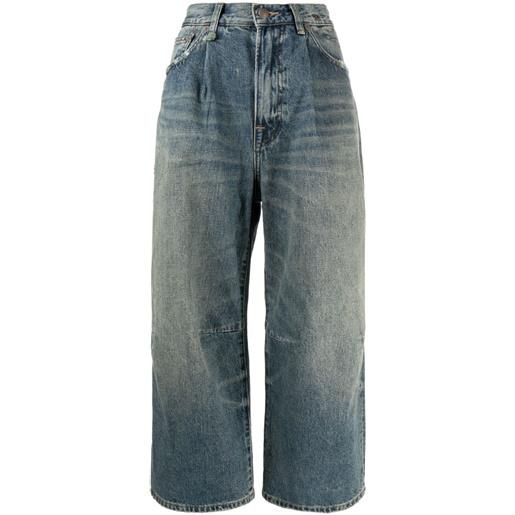 R13 jeans crop a gamba ampia - blu