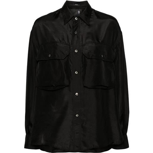 R13 camicia con tasche con patta - nero